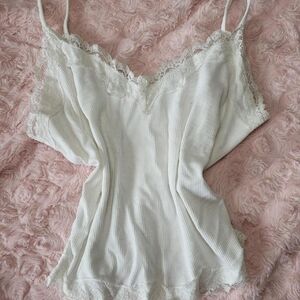 SHEIN White Lace Trim Camisole